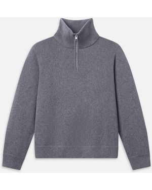 FRAME Zip Up Wool Jumper - Grey