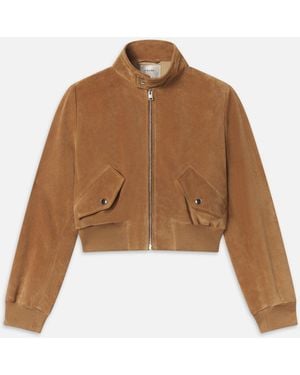 FRAME The Suede Harrington Jacket - Natural