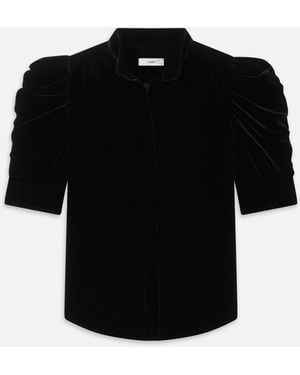 FRAME The Velvet Gillian Top - Black