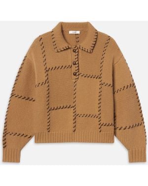 FRAME The Leather Stitch Jumper - Natural