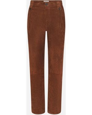 FRAME The Equestrian Suede Pant - Brown