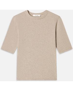 FRAME The Heather Rib Crew Tee - Natural