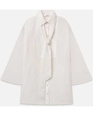 FRAME The Eyelet Tuxedo Dress - White