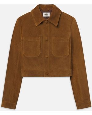 FRAME The Suede Small Jacket - Brown