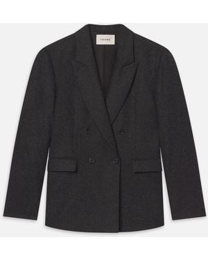 FRAME Pinstripe Wool Blazer - Black