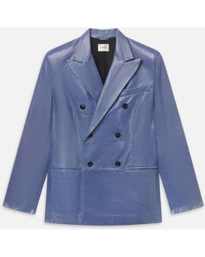 FRAME The Leather Boulevard Blazer - Blue