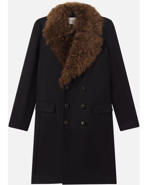 FRAME The Shearling Classic Coat - Black