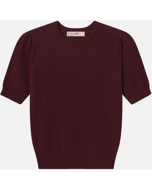 FRAME The Chain Pointelle Jumper - Purple