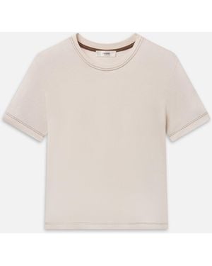 FRAME The Contrast Stitch Baby Tee - White
