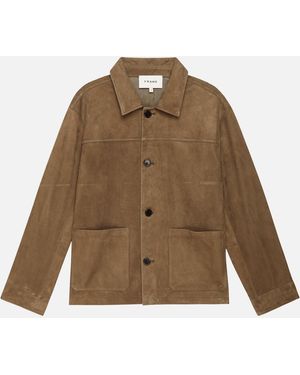 FRAME Suede Chore Coat - Brown