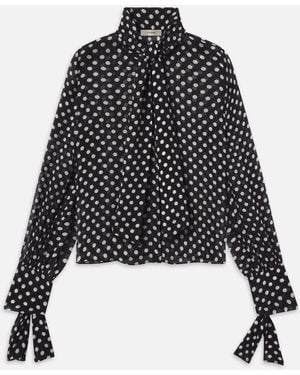 FRAME The Nouvelle Polka Dot Blouse - Black