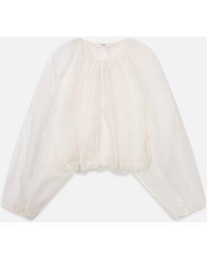 FRAME The Sheer Balloon Blouse - White