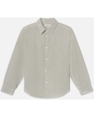 FRAME Linen Blend Stripe Shirt - White
