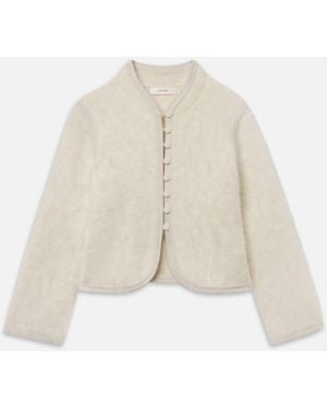 FRAME The Brushed Cashmere Salon Cardi - White