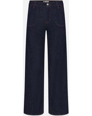 FRAME Le Slim Palazzo Pintuck Pocket - Blue