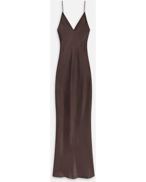 FRAME The Textured Satin Dress - Brown