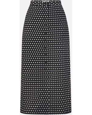 FRAME The Polka Dot Skirt - Black