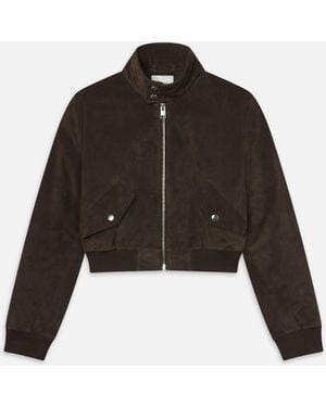 FRAME The Suede Harrington Jacket - Black