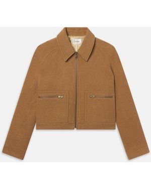FRAME The Raglan Zip Front Jacket - Natural