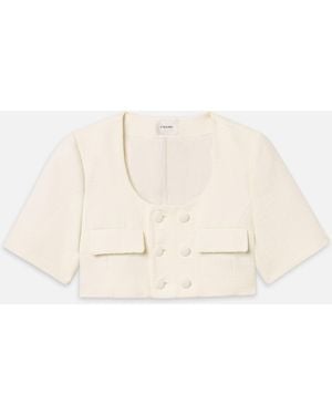 FRAME The Tweed Cropped Jacket - Natural