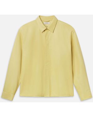 FRAME Leather Zip-up Shirt - Yellow