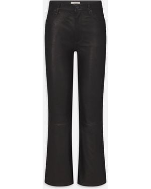 FRAME The Leather Reboot Crop - Black