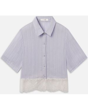 FRAME The Stripe Lace Shirt - Purple