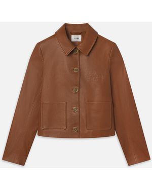 FRAME Ritz Femme Leather Jacket - Brown