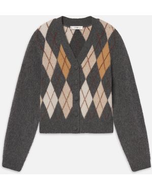 FRAME The Brushed Argyle Cardi - Multicolour
