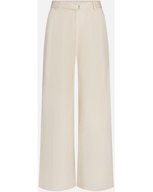 FRAME The Striped Wide Leg Pant - White