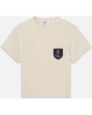 FRAME Ritz Crest Cashmere Tee - White