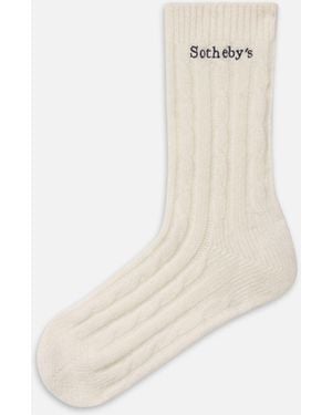 FRAME Sotheby's Cable Socks - White