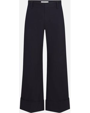 FRAME The Cuffed Slim Palazzo Trouser - Blue