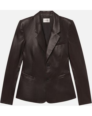 FRAME The Femme Leather Blazer - Black