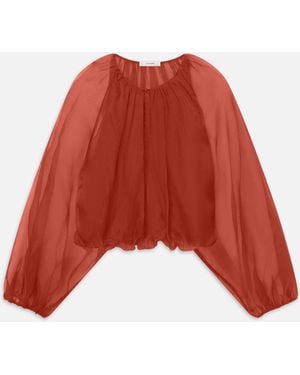 FRAME The Sheer Balloon Blouse - Red