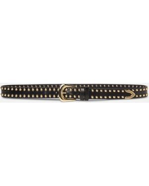 FRAME The Studded Western Belt - White