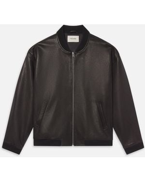 FRAME Leather Bomber - Black