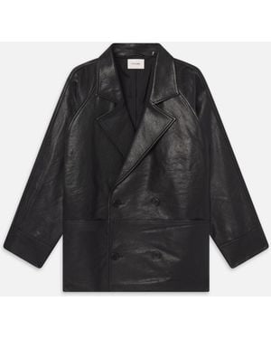 FRAME Oversized Leather Jacket - Black