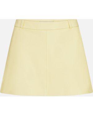 FRAME The Leather Mini Skirt - Natural