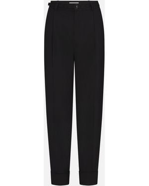 FRAME The Cuffed Pleated Trouser - Black