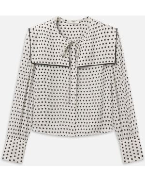 FRAME The Polka Dot Fleet Blouse - White