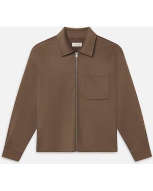 FRAME Double Face Zip Shirt Jacket - Brown