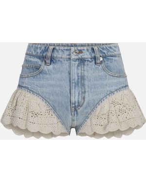 FRAME The Crochet Ruffle Short - Blue