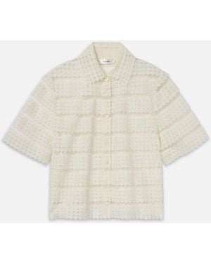 FRAME The Lattice Crochet Blouse - White