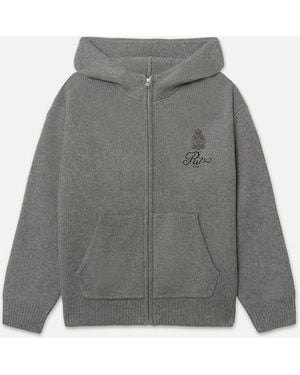 FRAME Ritz Cashmere Full Zip Hoodie - Gray