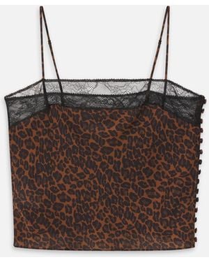 FRAME The Lace Inset Cami - Brown