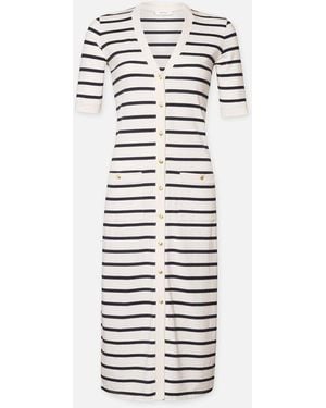 FRAME Henley Button Up Dress - White