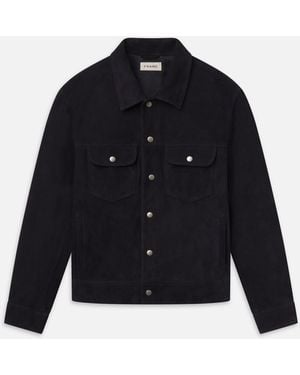 FRAME Suede Trucker Jacket - Blue
