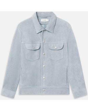 FRAME Suede Trucker Jacket - Blue