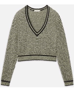 FRAME The Eyelash V Jumper - Green